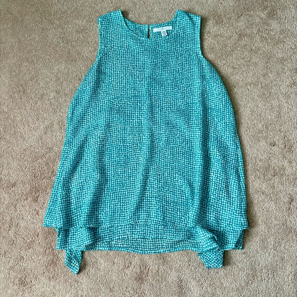 Fever Blue Asymmetrical Sleeveless Tank Top